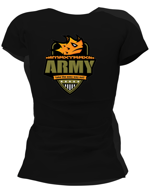 MAXTRAX Army Black TShirt Womens